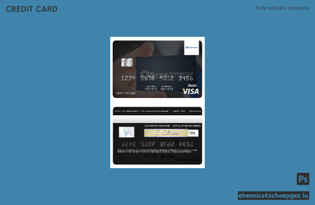 Beispielvorschau der Banco Vimecan Visa-Debitkarte der Dominikanischen Republik